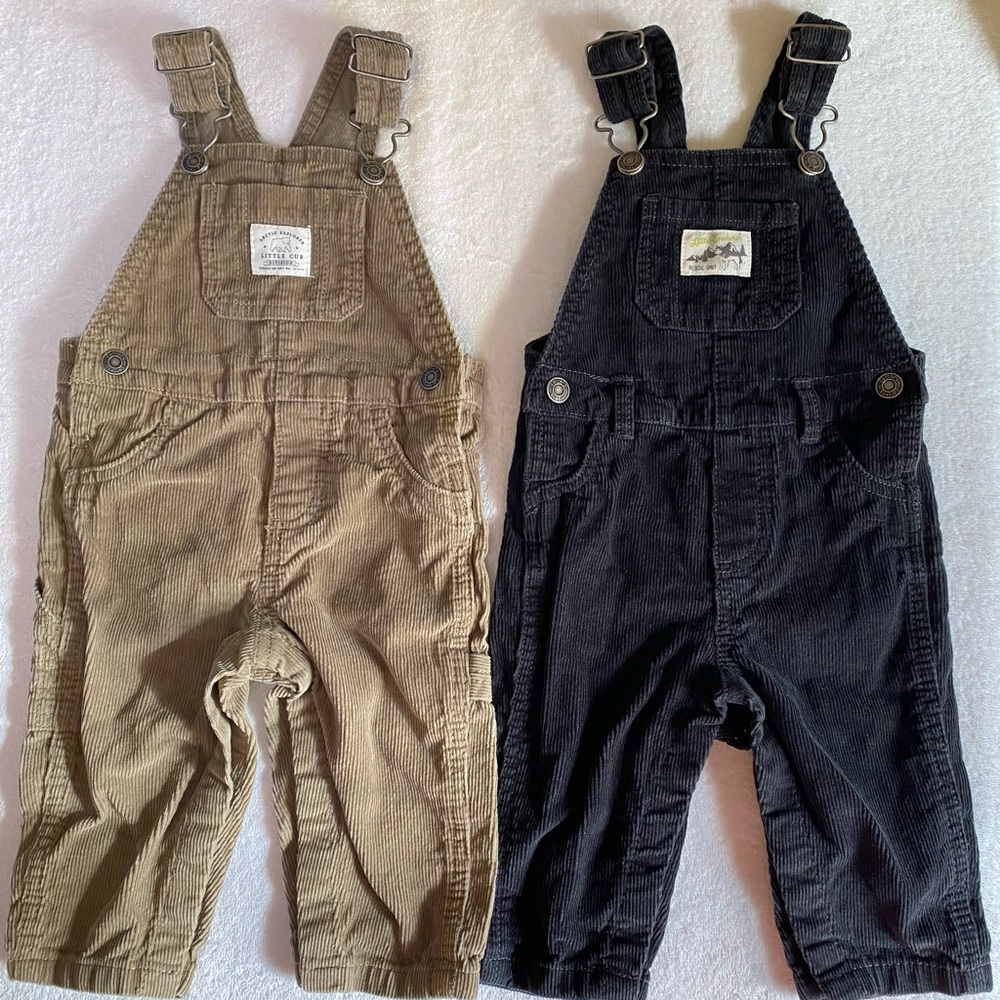 Carter's Corduroy Overalls - Brown and Black